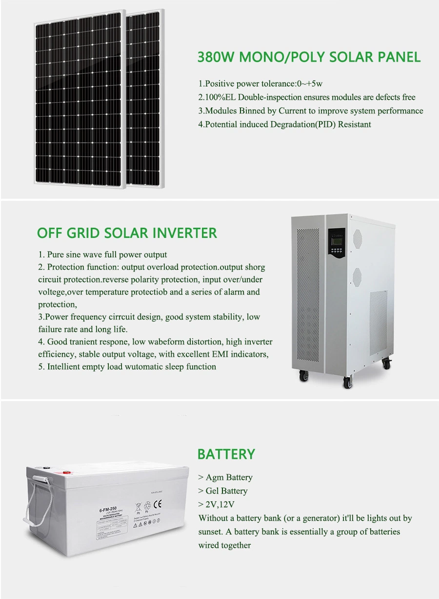 High Quality 10kw 15kw 20kw off Grid Solar System for Solar Water Pump